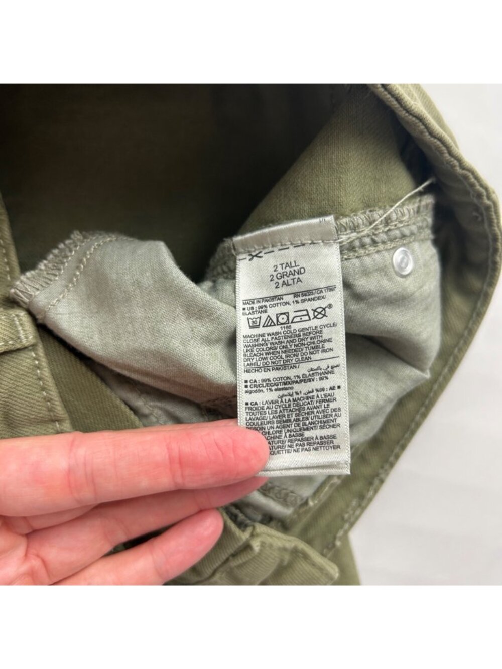 TALL Old Navy Olive Green Denim High Rise Wide Leg Jeans 2T - Picture 4 of 7